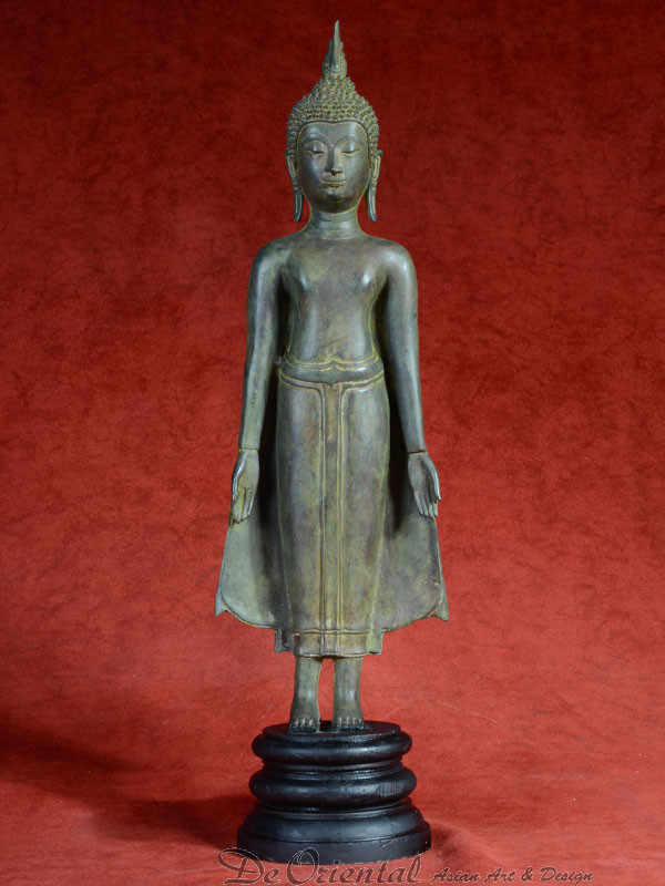 Naleving van Senaat Zorgvuldig lezen Boeddha staand brons in Varada mudra | De Oriental