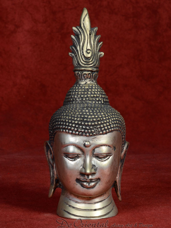 Wennen aan Tandheelkundig eenvoudig Hoofd van Boeddha brons vernikkeld | De Oriental